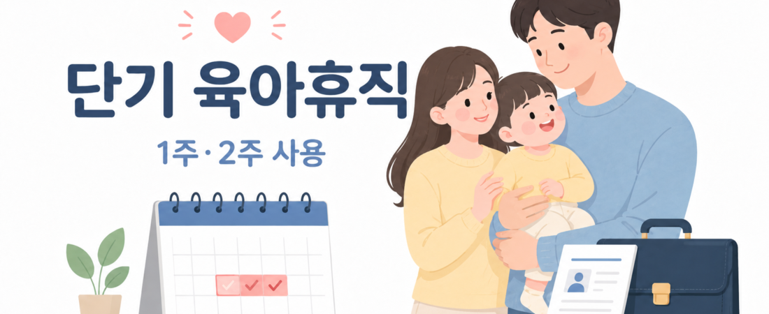 2026 단기 육아휴직 오늘부터 시행! 1주·2주 사용 조건과 급여 총정리